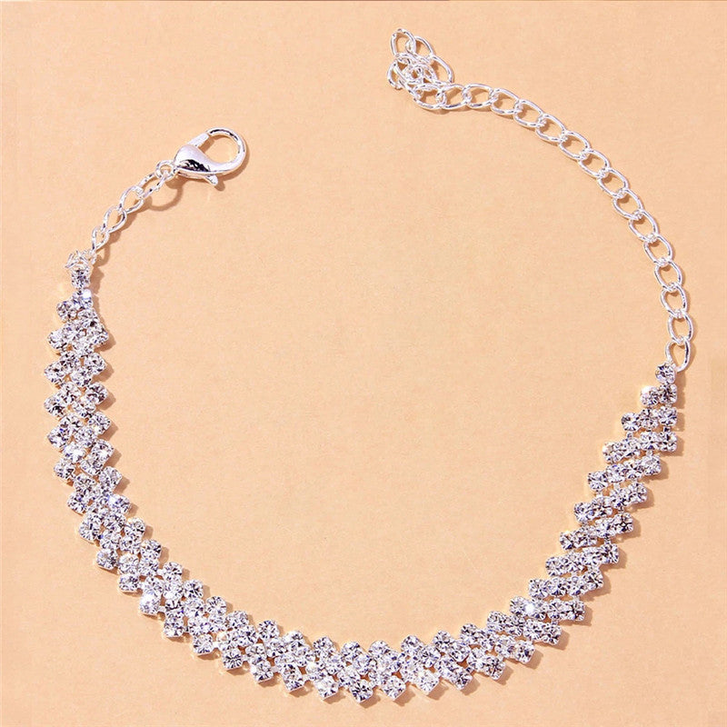 Cubic Zirconia Sexy Chain Anklet