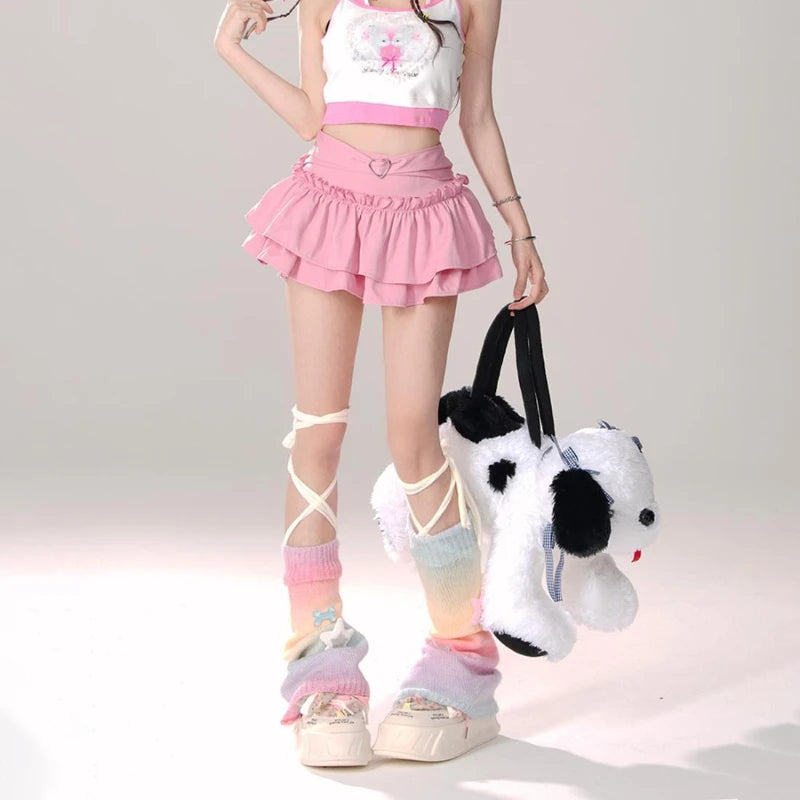 Skirts Women Ruffles A-line High Waist Chic Design Unique Korean Fashion Streetwear Gothic Summer Sweet Hot Girls Prevalent Y2k