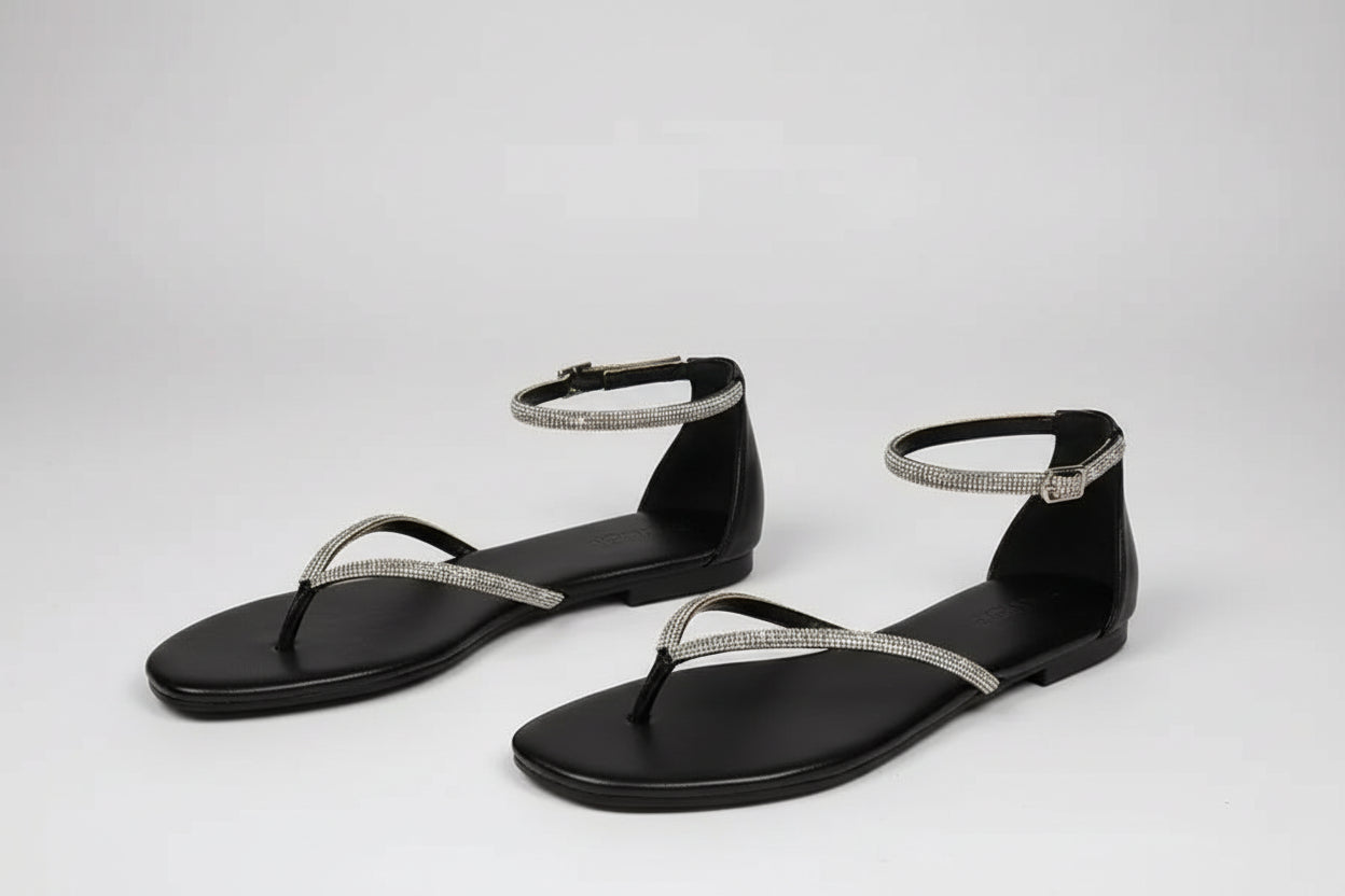 Rhinestone Flat Bottom Sandals