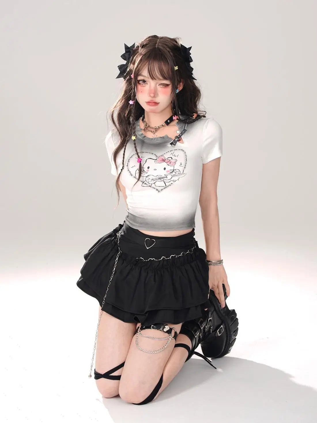 Skirts Women Ruffles A-line High Waist Chic Design Unique Korean Fashion Streetwear Gothic Summer Sweet Hot Girls Prevalent Y2k