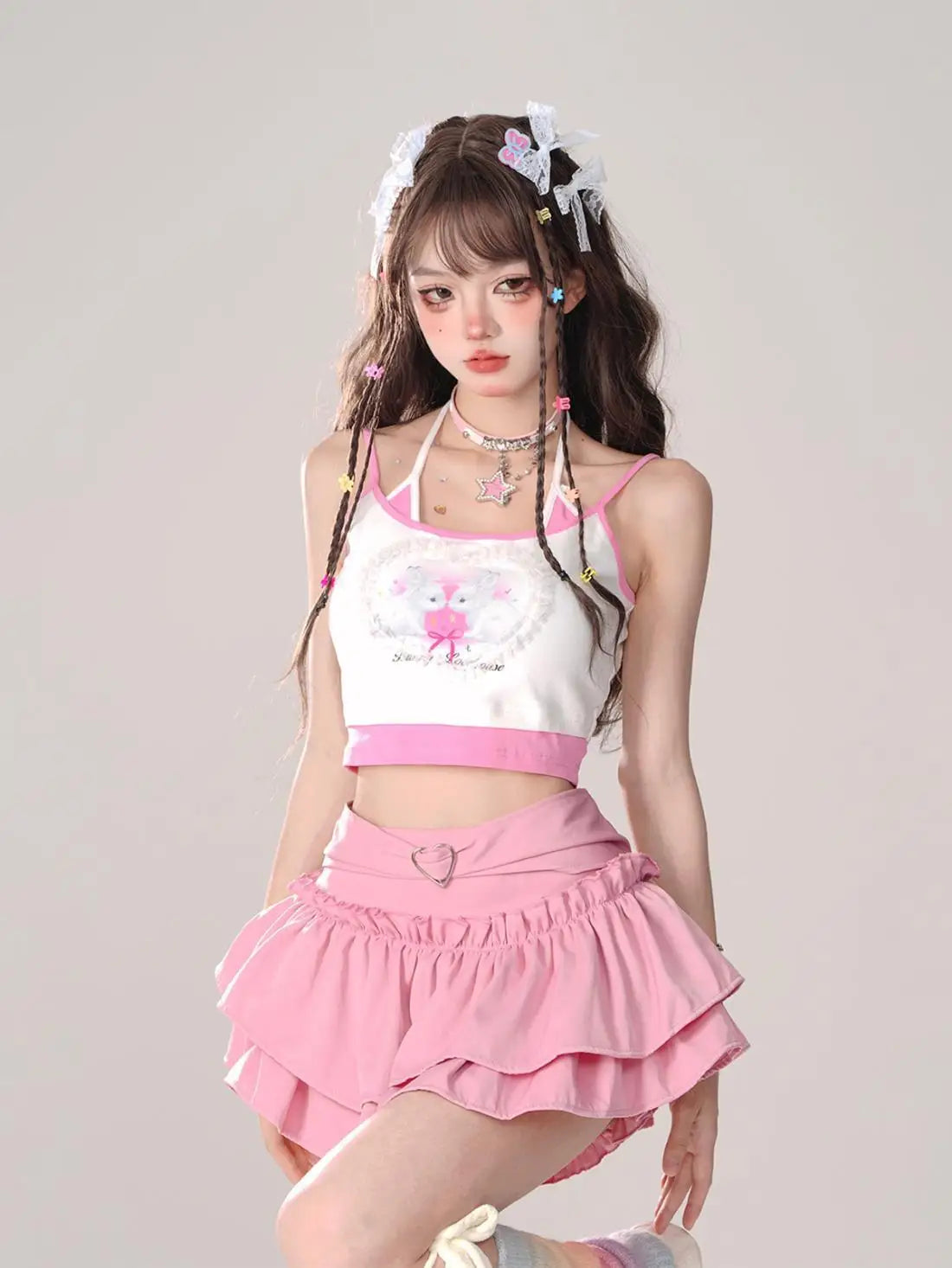 Skirts Women Ruffles A-line High Waist Chic Design Unique Korean Fashion Streetwear Gothic Summer Sweet Hot Girls Prevalent Y2k
