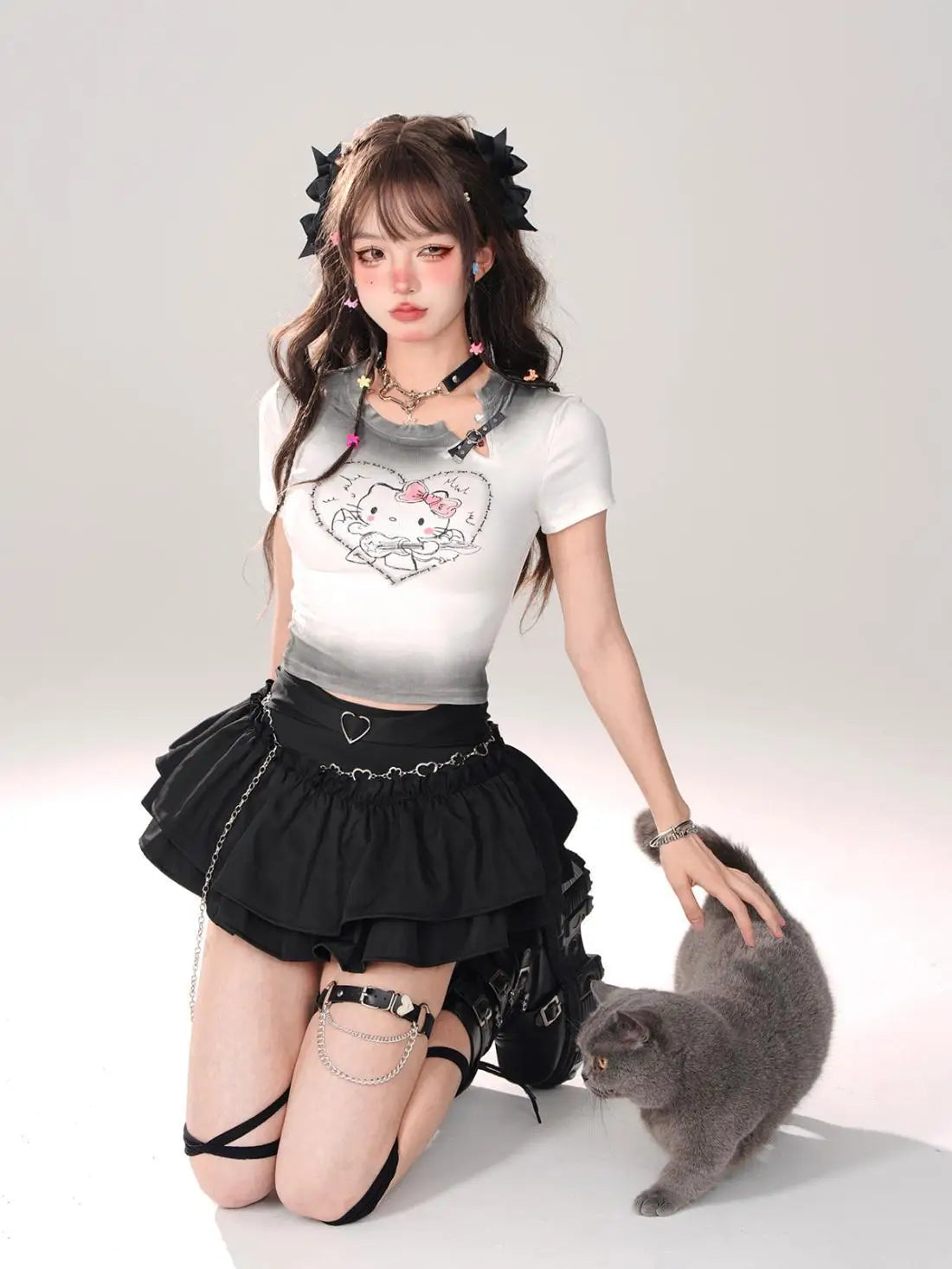 Skirts Women Ruffles A-line High Waist Chic Design Unique Korean Fashion Streetwear Gothic Summer Sweet Hot Girls Prevalent Y2k